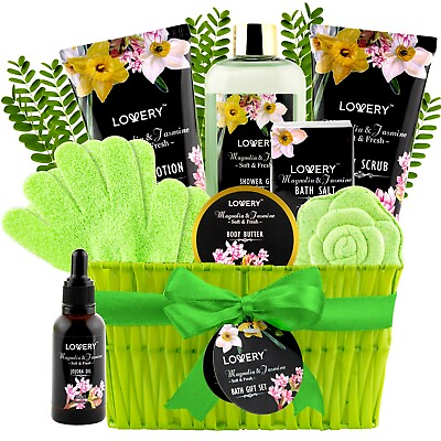 #ad Spa Bath Gift Set for Women Magnolia amp; Jasmine Gift Basket 10pcs Spa Set $33.99