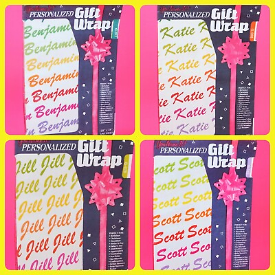 Gift Wrap Personalized You Name It Choose Name 1 Sheet NOS Wrapping Paper 20x28 $8.00