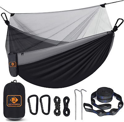#ad Camping Hammock with Net Travel Lightweight Portable Hammocks with Tree Straps $38.95