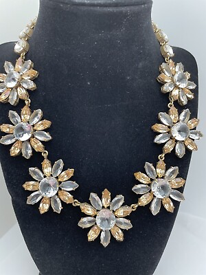 #ad Ann Taylor Necklace Faceted Crystal Rhinestone Statement Necklace 16quot; 18quot; $17.99