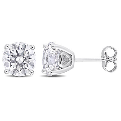 #ad Amour Sterling Silver Created White Sapphire Solitaire Earrings $32.00