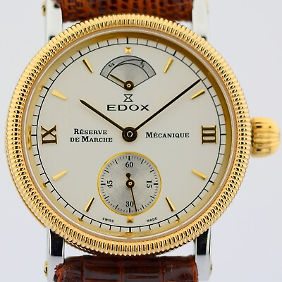 #ad Edox Reserve De Marche Mecanique Unworn Wrist Watch. $1089.00