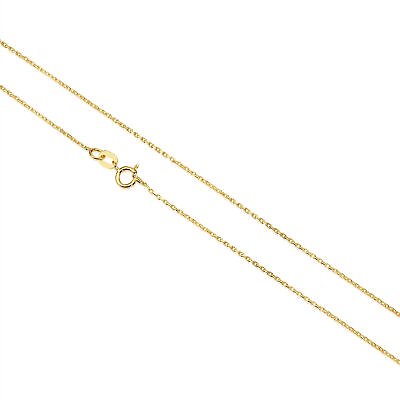 #ad #ad 14K Real Solid Gold Diamond Cut 0.9mm Thin Dainty Cable Chain Necklace 16quot; 20quot; $171.00