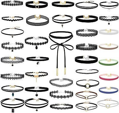 #ad #ad Assorted Pattern Ribbon Velvet Choker Necklace Set for Girls 50 Pack $30.99