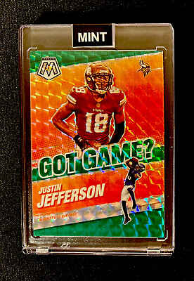 #ad Justin Jefferson 2021 Mosiac Got Game Green Prizm #GG 15 Graded Gem 10 Mint 9 $11.99