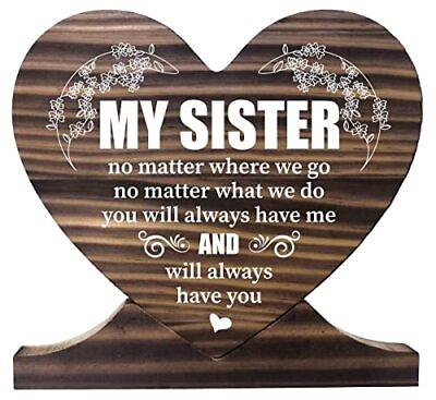 #ad Sister Gift Printed Wood Plaque Gift Wood Plaque Heart Heart Wood Sign No $30.89