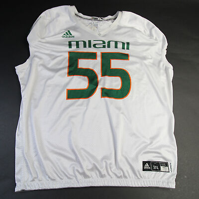 #ad Miami Hurricanes adidas Practice Jersey Football Men#x27;s White Used $9.00
