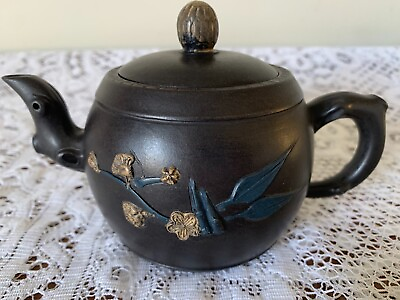 #ad Chinese Yixing Zisha Teapot Impressed Marks GBP 75.00