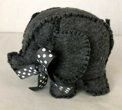 #ad Lot of 4 Handmade Felt Gray 3D Elephants Stuffed Baby Shower Nursery Decorations $25.00