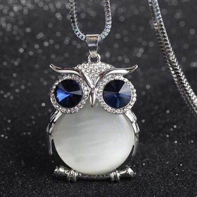 #ad 925 Silver Plated Animal Pendant Necklace Women Zircon Punk Jewelry Simulated $3.98