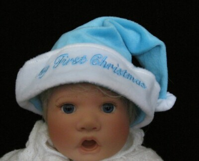#ad Christmas Santa Claus Hat Cap My First Christmas 1st Baby Boy Blue Dan Dee NEW $5.98
