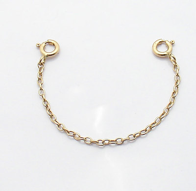 #ad Oval Cable Chain Necklace Double Clasp Extender REAL 14K Yellow Gold 2.0mm $100.00
