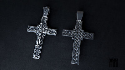 #ad Pendant Crucifix necklace men INRI Jesus Christ Sterling Silver $105.00