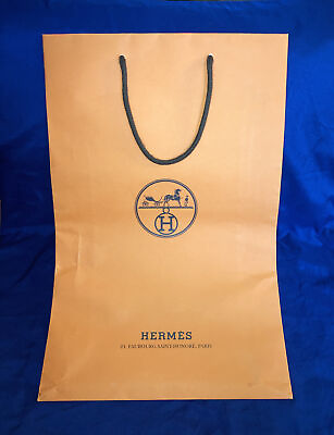 Authentic Hermes Empty Orange Shopping Gift Paper Bag 16.75”x 11” x 4quot;. $23.99