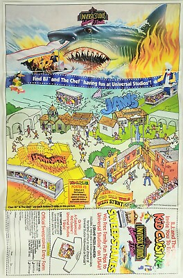 #ad 1994 Universal Studios Hollywood Kid Cuisine Poster #3 Brain Puzzler Entry Form $32.99