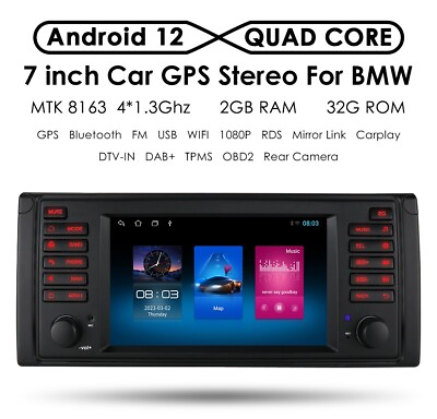#ad For BMW E53 X5 E39 Car Stereo Auto Carplay 7quot;Android Radio GPS Navigation BT RDS $134.99