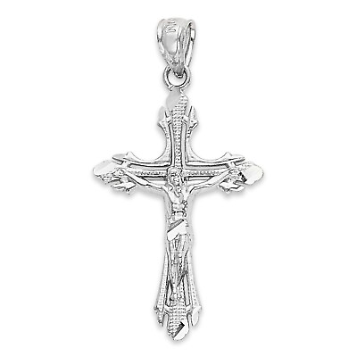 #ad 925 Sterling Silver Cross Pendant Crucifix Pendant Religious Jewelry $43.79