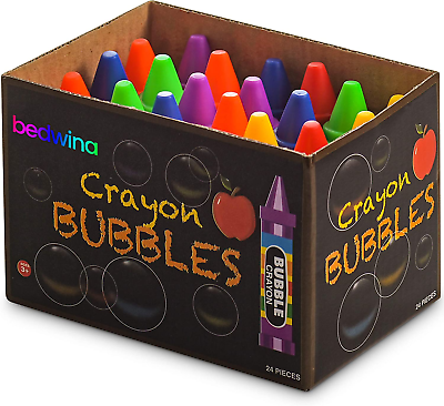 #ad Mini Crayon Bubbles for Kids Pack of 24 Bulk Bubble Wands $13.47