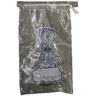 #ad 500 Commercial CRYSTAL Sparkling 10 LB LBS Plastic Ice Bags With Drawstring NEW $55.10