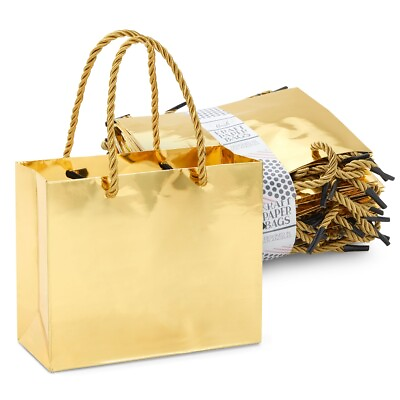 #ad 24 Pack Mini Gift Bags with Handles Reusable Small Metallic Paper Bag 6x5 x2.5quot; $19.99