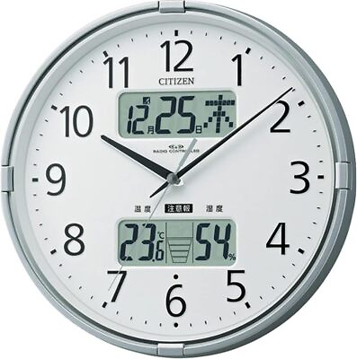 #ad Rhythm Rhythm Citizen Watch Radio Clock Termeter Warning Warning Silver $87.51
