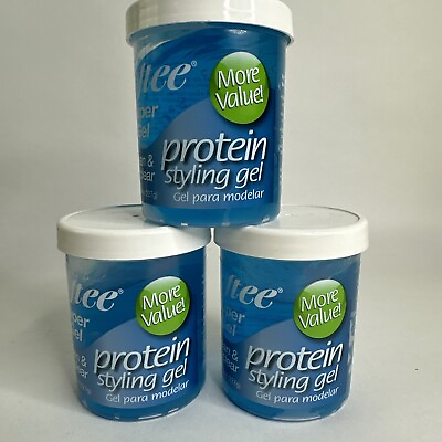 #ad Lot of 3 Softee Protein Styling Gel Clean amp; Clear Super Gel Blue 8 oz. $18.00