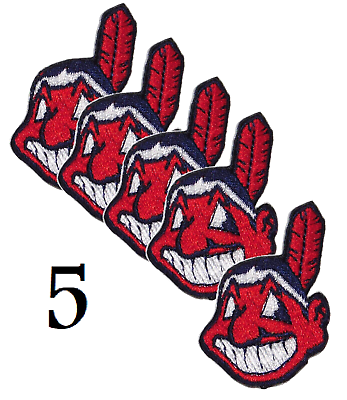 #ad SET of 5 CLEVELAND INDIANS MLB BASEBALL VINTAGE 2quot; CHIEF WAHOO TEAM LOGO PATCH $4.75