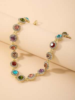 #ad Colorful Rhinestone Decor Choker for Women Jewelry for Women Gift for Her $6.32
