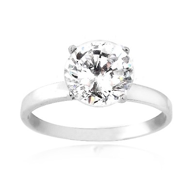 #ad 925 Silver 2ct Round CZ Bridal Engagement Ring $9.99