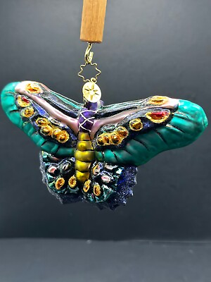 #ad Christopher Radko ALL A FLUTTER Butterfly Christmas Ornament 01 0226 0 READ $25.00
