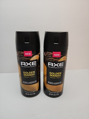 #ad 2 Axe Men Fine Fragrance Premium Body Spray Golden Mango Mandarin Vetiver 4oz $17.99