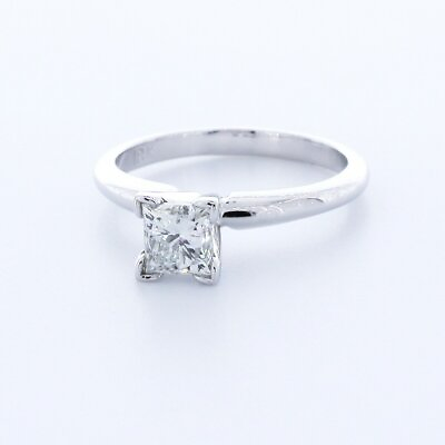 #ad 1.11ct D VS1 Princess Natural Diamond Platinum Classic Solitaire Engagement Ring $4512.00