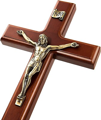 #ad 12 Inch Crucifix Wall Cross Handmade Wooden Catholic Crosses Wall Decoration New $48.00