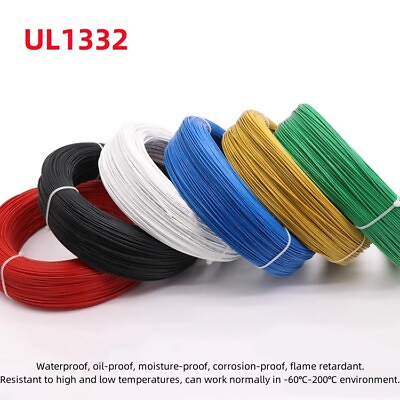 #ad 12 28AWG UL1332 Teflon High Temperature Wire PTFE Cable Wire Insulated Wire $28.13