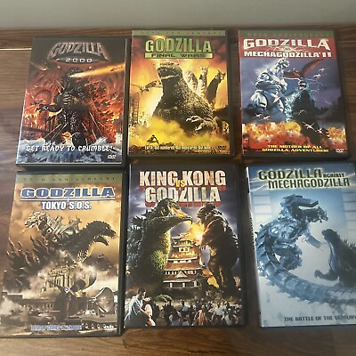 #ad Godzilla DVD Movie Bundle Lot Of 6 King Kong Mechagodzilla Final Wars $49.00