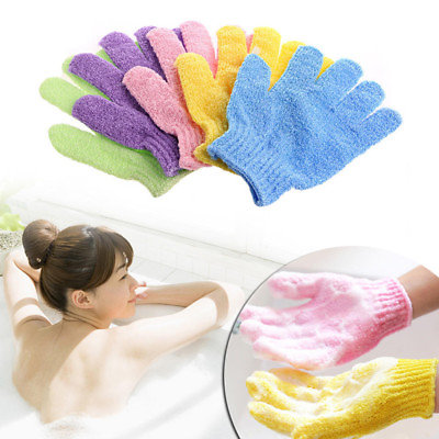 #ad 1Pc Exfoliating Body Scrub Gloves Shower Bath Mitt Skin Massage Spa Gloves AU $3.19