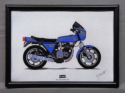 #ad illustration KAWASAKI Z1R illustration with frame Japan Z1 R KZ1000 $39.99
