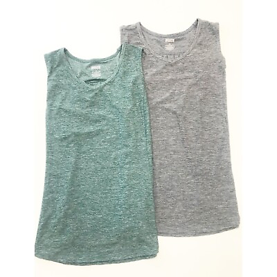 #ad Duluth Trading Armachillo Tank Top Womens XL Extra Large Green Grey Set Lot Of 2 $39.95