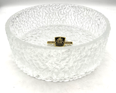 #ad Vintage Davidson Brama Luna Crystal Glass Bowl Polished Rim England 1970s $23.95