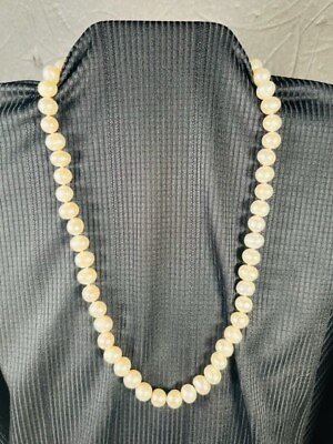 #ad Strand Knotted of 17quot; Length 7 8 mm Fresh Water Pearls 14k Gold Clasp $12.95
