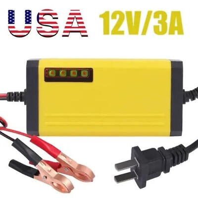 #ad 12V Car Battery Charger Maintainer Auto Trickle RV for Truck Motorcycle Portable $6.75