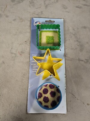 #ad Christmas Cookie Cutter Set Wilton 3 Piece Mini Cutter Set Square Star Circle $9.98