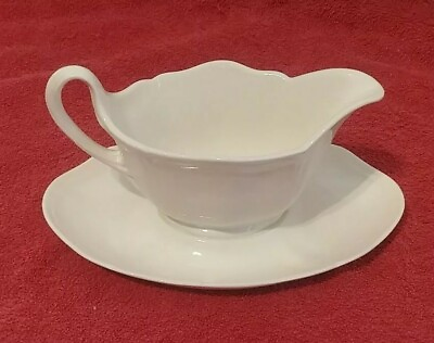 #ad WEDGWOOD Gravy Boat with Attached Underplate Queen Shape by WEDGWOOD $75.00