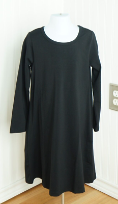 #ad New Arshiner Girls Size 120 Black Long Sleeve Pullover A Line Dress NWT $12.99