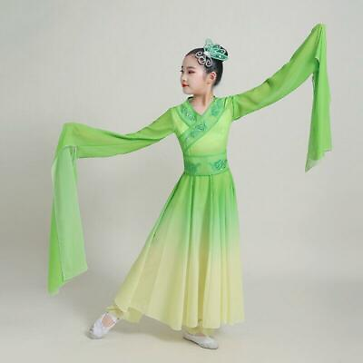 #ad Women Chinese Opera Dance Dress Clothes Long Water Sleeve Shrug Wave Ethnic $39.47