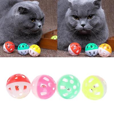 #ad Multicolor Hollow Bell Ball Plastic Ball Cat Dog Toy Bell US Toy Pet E4T4 $0.99