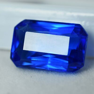 #ad 8.55 Ct Natural Loose Gemstone Sparkling Sapphire Blue Emerald Cut CERTIFIED $15.29