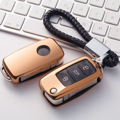 #ad Key Cover Case Car Key Bag Remote Smart Key Cover Fob Case Shell $12.99