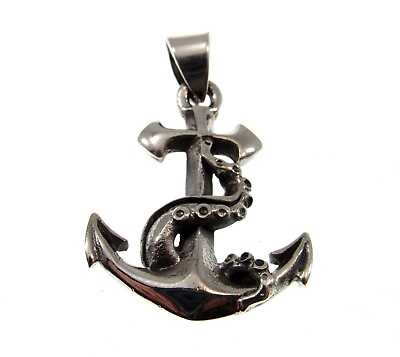 #ad Handcrafted Solid 925 Sterling Silver Nautical Boat Anchor And Tentacle Pendant $30.71