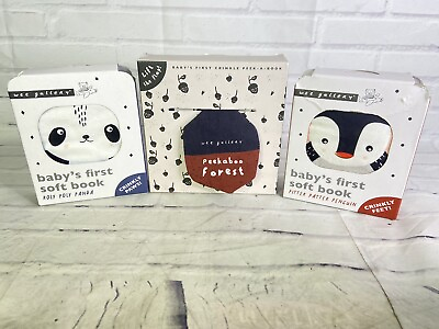 #ad Baby First Soft Book Wee Gallery Cloth Books Panda Penguin Peek A Boo Forest Lot $52.00